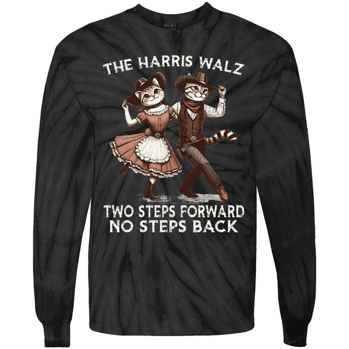 Kamala Harris Walz 2024 Waltz Dance 2 Steps Forward Not Back Tie-Dye Long Sleeve Shirt