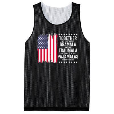 Kamala Harris Walz 2024 We Can End Dramala Traumala Mesh Reversible Basketball Jersey Tank