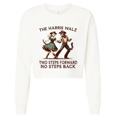 Kamala Harris Walz 2024 Waltz Dance 2 Steps Forward Not Back Cropped Pullover Crew