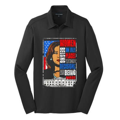 Kamala Harris Wo Belong In Place Where Decisions Are Made Silk Touch Performance Long Sleeve Polo