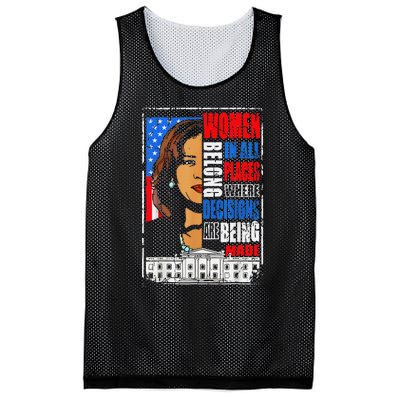 Kamala Harris Wo Belong In Place Where Decisions Are Made Mesh Reversible Basketball Jersey Tank