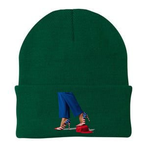 Kamala Harris With High Heels Stepping On Red Hat Knit Cap Winter Beanie