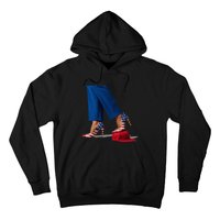 Kamala Harris With High Heels Stepping On Red Hat Hoodie