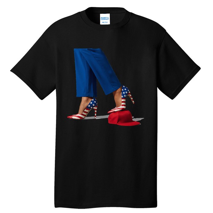 Kamala Harris With High Heels Stepping On Red Hat Tall T-Shirt