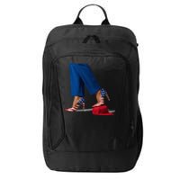 Kamala Harris With High Heels Stepping On Red Hat City Backpack