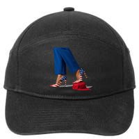 Kamala Harris With High Heels Stepping On Red Hat 7-Panel Snapback Hat