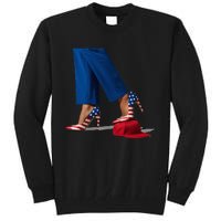 Kamala Harris With High Heels Stepping On Red Hat Tall Sweatshirt