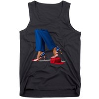 Kamala Harris With High Heels Stepping On Red Hat Tank Top