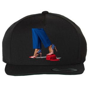 Kamala Harris With High Heels Stepping On Red Hat Wool Snapback Cap