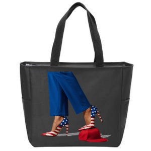 Kamala Harris With High Heels Stepping On Red Hat Zip Tote Bag