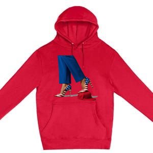 Kamala Harris With High Heels Stepping On Red Hat Premium Pullover Hoodie