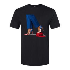 Kamala Harris With High Heels Stepping On Red Hat Softstyle CVC T-Shirt