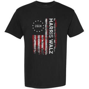 Kamala Harris Walz 2024 Harris Waltz Vp President 47th Flag Garment-Dyed Heavyweight T-Shirt