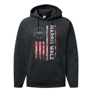 Kamala Harris Walz 2024 Harris Waltz Vp President 47th Flag Performance Fleece Hoodie