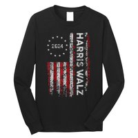 Kamala Harris Walz 2024 Harris Waltz Vp President 47th Flag Long Sleeve Shirt