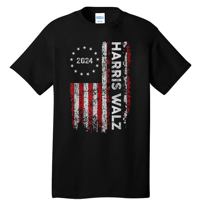 Kamala Harris Walz 2024 Harris Waltz Vp President 47th Flag Tall T-Shirt