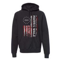 Kamala Harris Walz 2024 Harris Waltz Vp President 47th Flag Premium Hoodie