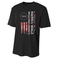 Kamala Harris Walz 2024 Harris Waltz Vp President 47th Flag Performance Sprint T-Shirt