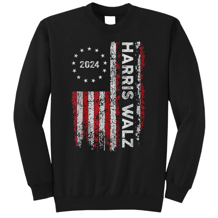 Kamala Harris Walz 2024 Harris Waltz Vp President 47th Flag Tall Sweatshirt