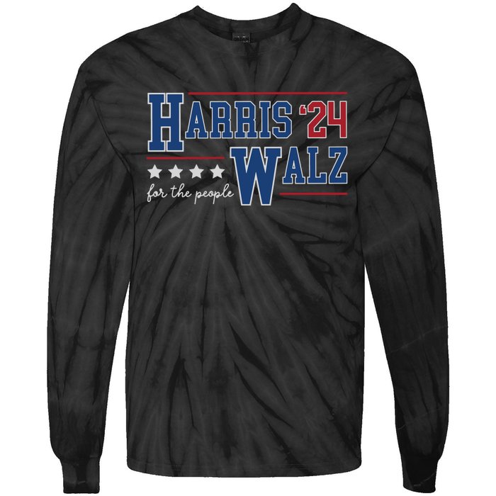 Kamala Harris Walz Kamala Harris President 2024 Tie-Dye Long Sleeve Shirt