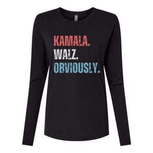 Kamala Harris Walz Obviously Womens Cotton Relaxed Long Sleeve T-Shirt