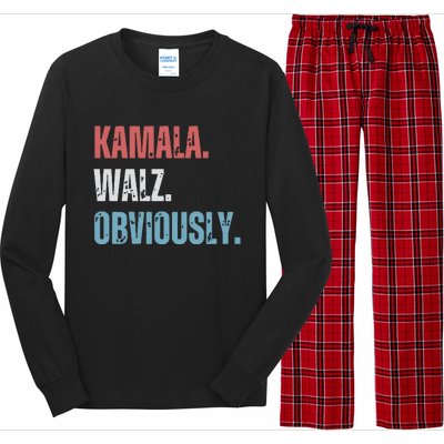 Kamala Harris Walz Obviously Long Sleeve Pajama Set