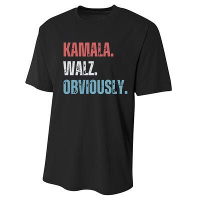 Kamala Harris Walz Obviously Performance Sprint T-Shirt