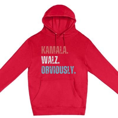 Kamala Harris Walz Obviously Premium Pullover Hoodie