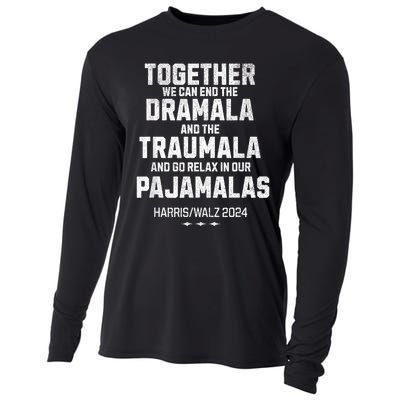 Kamala Harris Walz 2024 We Can End Dramala Traumala Cooling Performance Long Sleeve Crew