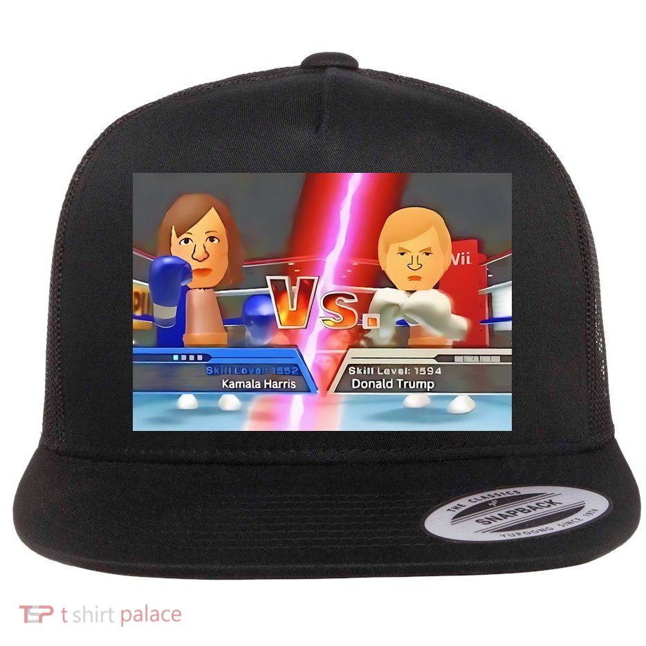 Kamala Haris X Donald Trump Mii Boxing Presidential Election Flat Bill Trucker Hat
