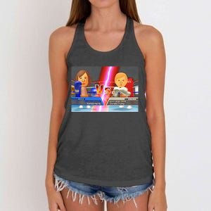 Kamala Haris X Donald Trump Mii Boxing Presidential Election Women's Knotted Racerback Tank