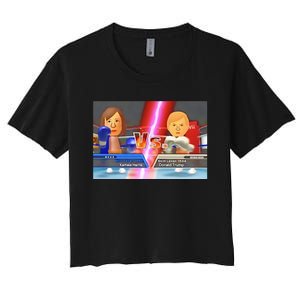 Kamala Haris X Donald Trump Mii Boxing Presidential Election Women's Crop Top Tee