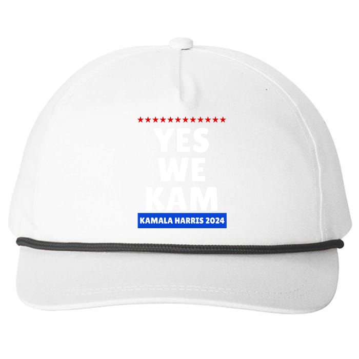 Kamala Harris Yes We Kam! For Us President 2024 Snapback Five-Panel Rope Hat