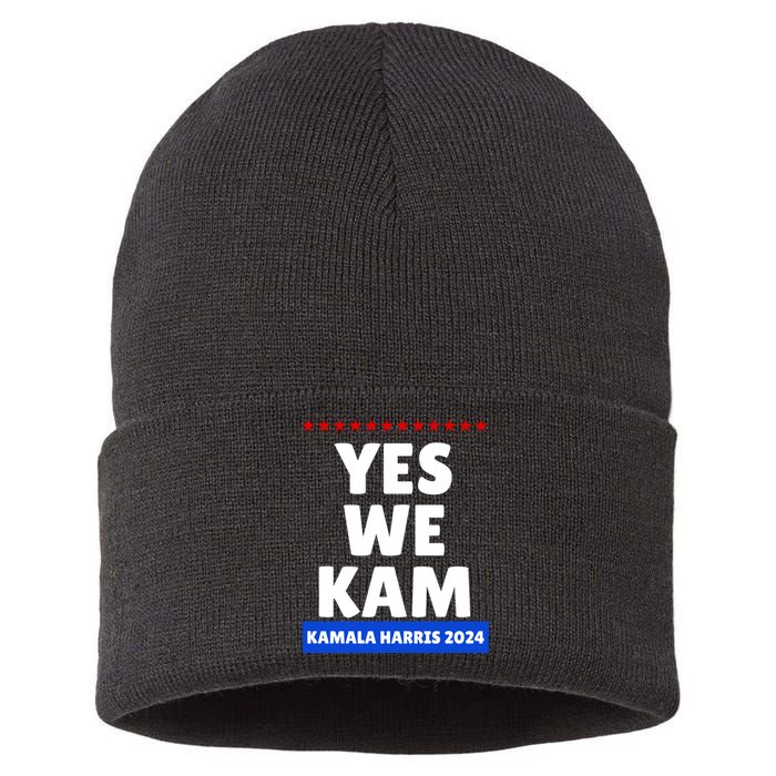 Kamala Harris Yes We Kam! For Us President 2024 Sustainable Knit Beanie