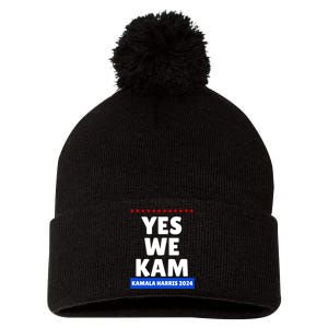 Kamala Harris Yes We Kam! For Us President 2024 Pom Pom 12in Knit Beanie