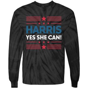 Kamala Harris Yes She Can Tie-Dye Long Sleeve Shirt