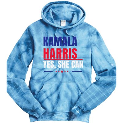 Kamala Harris Yes She Can Bold Political Statement Premium Tie Dye Hoodie