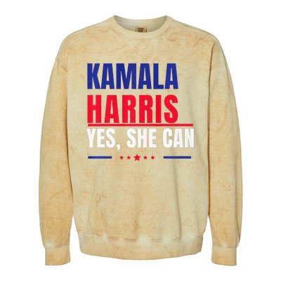 Kamala Harris Yes She Can Bold Political Statement Premium Colorblast Crewneck Sweatshirt