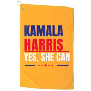 Kamala Harris Yes She Can Bold Political Statement Premium Platinum Collection Golf Towel