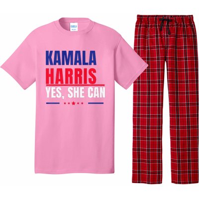 Kamala Harris Yes She Can Bold Political Statement Premium Pajama Set