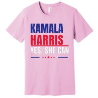 Kamala Harris Yes She Can Bold Political Statement Premium Premium T-Shirt