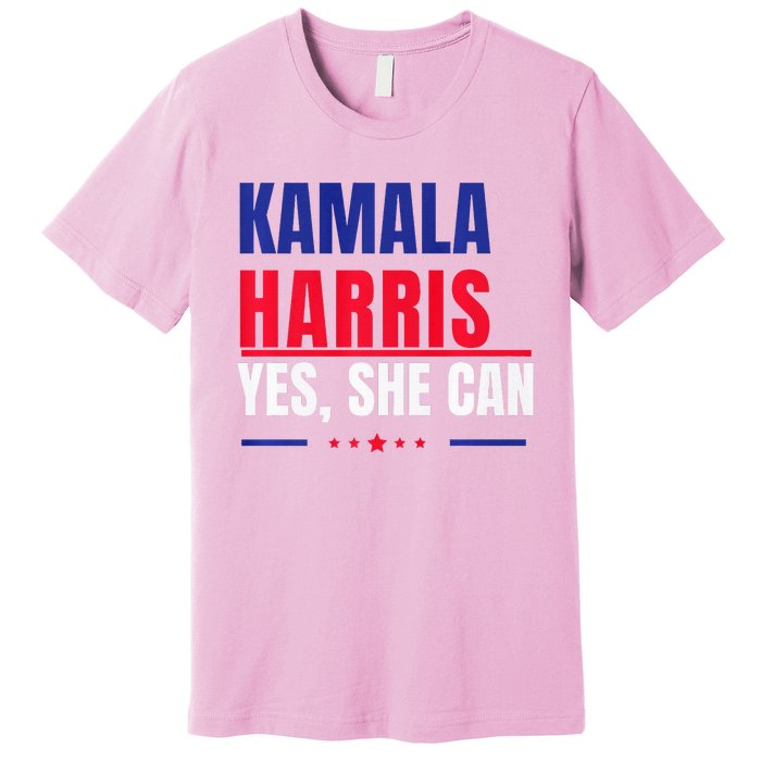 Kamala Harris Yes She Can Bold Political Statement Premium Premium T-Shirt