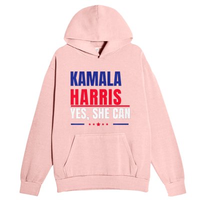 Kamala Harris Yes She Can Bold Political Statement Premium Urban Pullover Hoodie