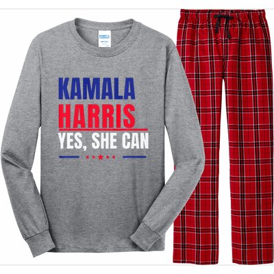 Kamala Harris Yes She Can Bold Political Statement Premium Long Sleeve Pajama Set