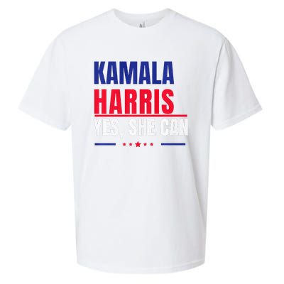 Kamala Harris Yes She Can Bold Political Statement Premium Sueded Cloud Jersey T-Shirt