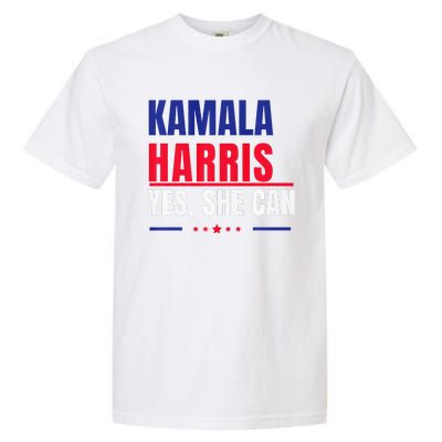 Kamala Harris Yes She Can Bold Political Statement Premium Garment-Dyed Heavyweight T-Shirt