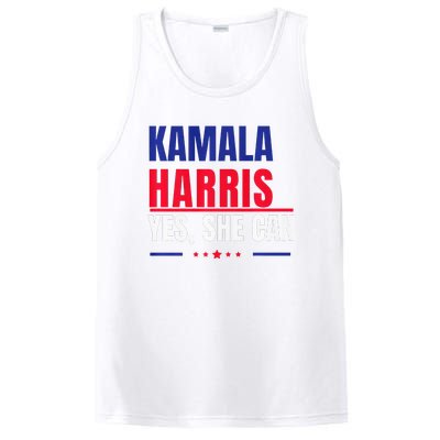 Kamala Harris Yes She Can Bold Political Statement Premium PosiCharge Competitor Tank