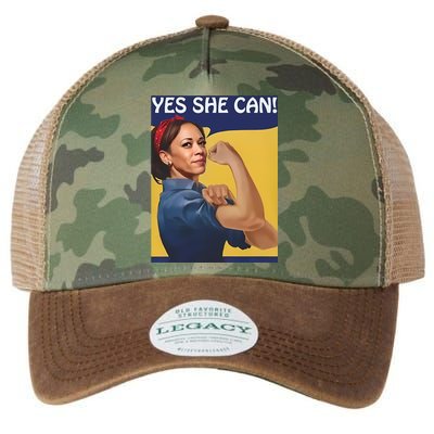 Kamala Harris Yes She Can Legacy Tie Dye Trucker Hat