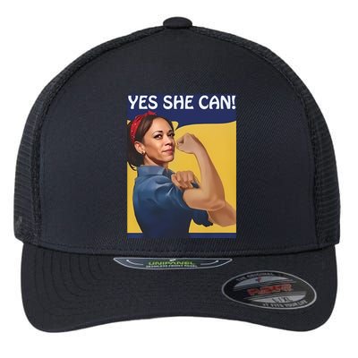 Kamala Harris Yes She Can Flexfit Unipanel Trucker Cap