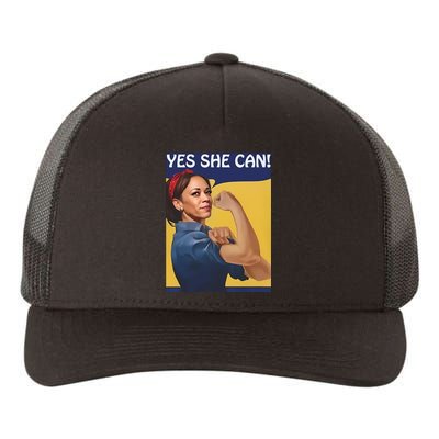 Kamala Harris Yes She Can Yupoong Adult 5-Panel Trucker Hat